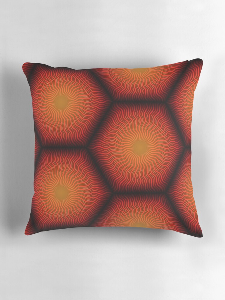Thumbnail 3 of 4, Pillow, Hexagon Sun designed and sold by jabwai.