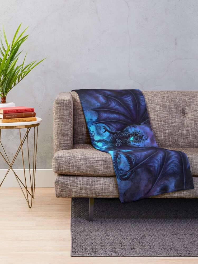 Kham Embroidered Dragon Throw Blanket main image 1