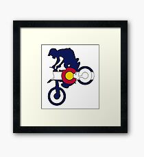 Colorado-Flagge Motocross-Schmutz Fahrradfahrer Gerahmtes Wandbild