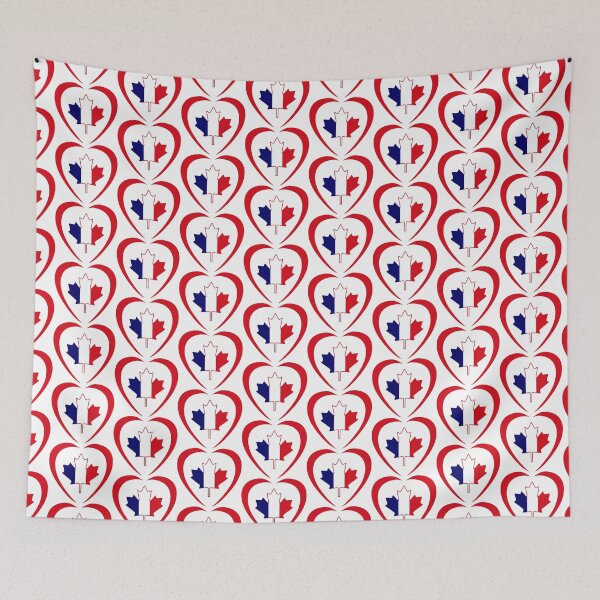 Item preview, French Canadian Multinational Patriot Flag Series (Heart) designed and sold by Carbon-Fibre Media.