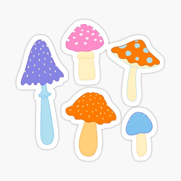 Colorful Mushroom Pattern Sticker