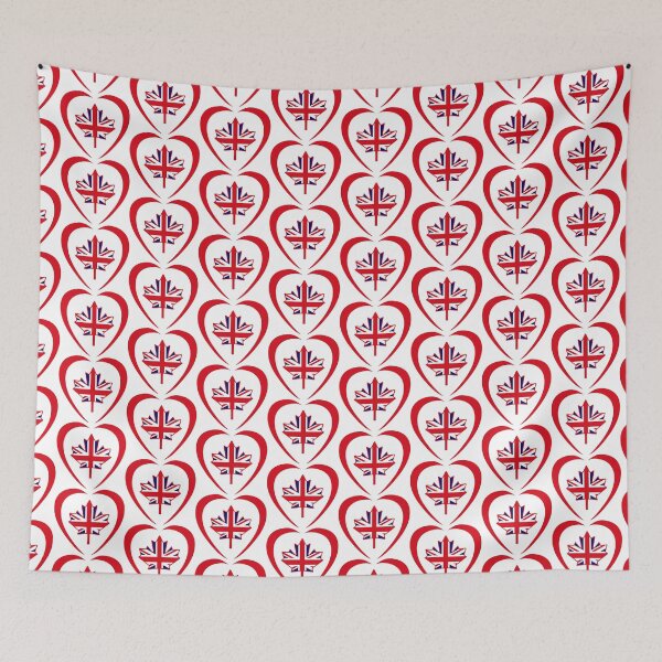 Item preview, British Canadian Multinational Patriot Flag Series (Heart) designed and sold by Carbon-Fibre Media.