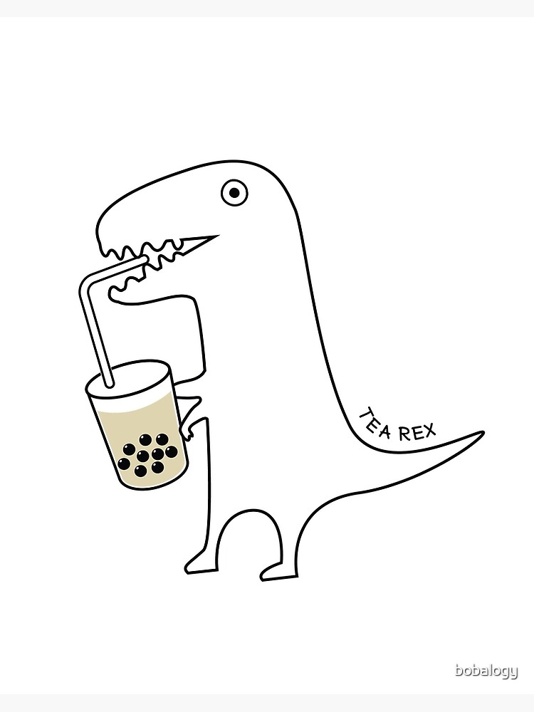 Tea Rex Funny T-Rex Trex Tea Drinking Art Board Print for Sale by