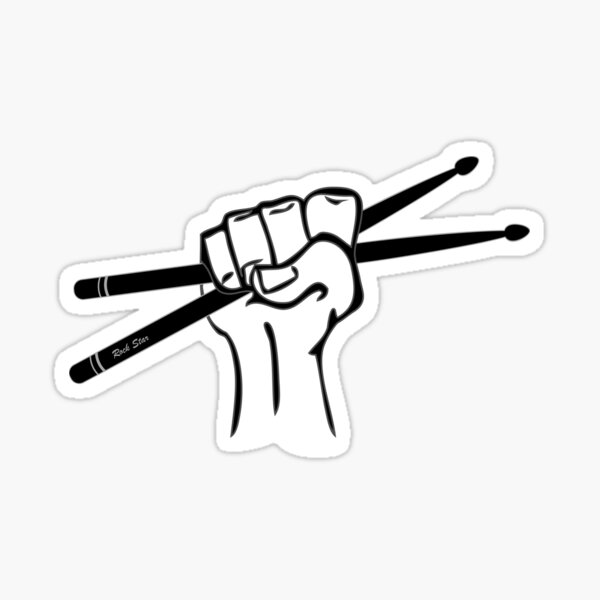 "Drumsticks In Hand " Sticker by THPStock Redbubble