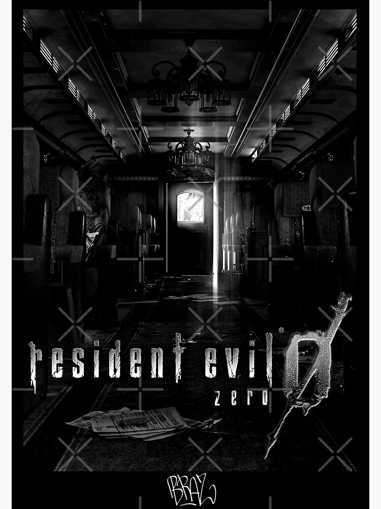 "Resident Evil 0 Remastered Art Cover (Black & White No Neon)" Framed