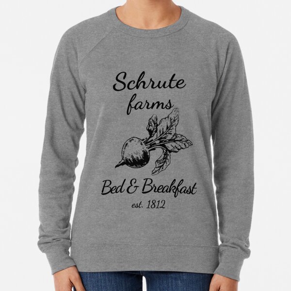Schrute Farms Sweater Funny Saying Sweaters Schrute Farms Bed and Breakfast False Dwight Short Sleeves Gift For The Office Fans Unisex Sweatshirts