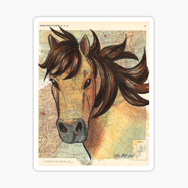 Item preview, Chincoteague Pony on Map designed and sold by Elizabeth Staley.