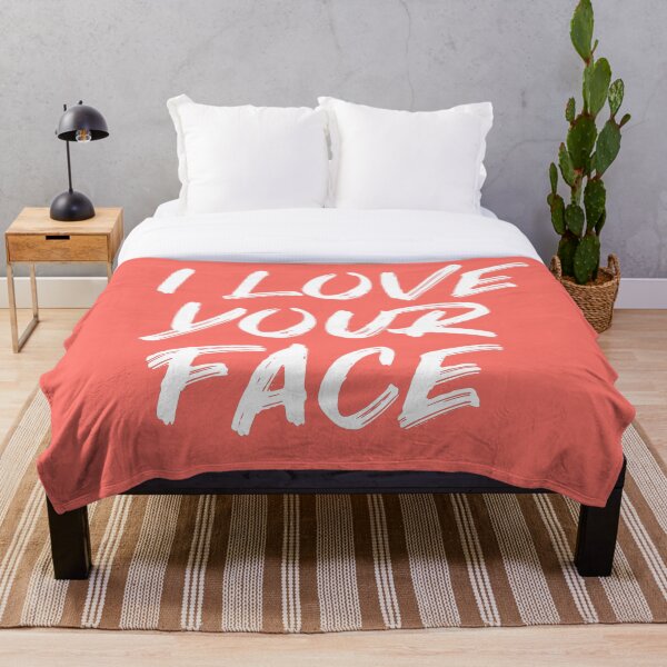 Item preview, I Love Your Face Quote - Coral Pink designed and sold by blueskywhimsy.