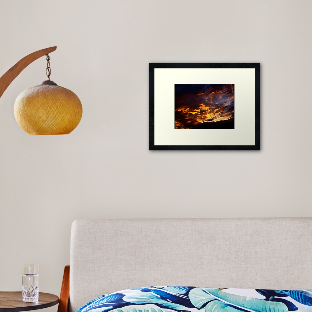 Flaming Sky Framed Art Print
