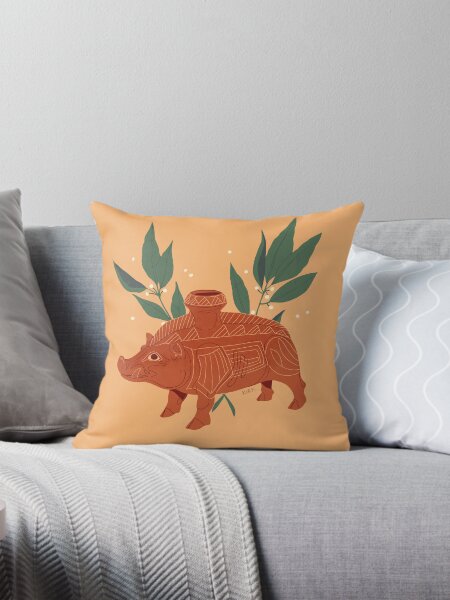 Item preview, Etruscan Boar Vessel - Floral Artefacts designed and sold by flaroh.