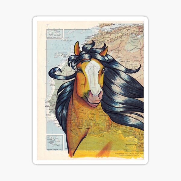 Aperçu de l'œuvre Cheval de barbe sur la carte créée et vendue par Elizabeth Staley.