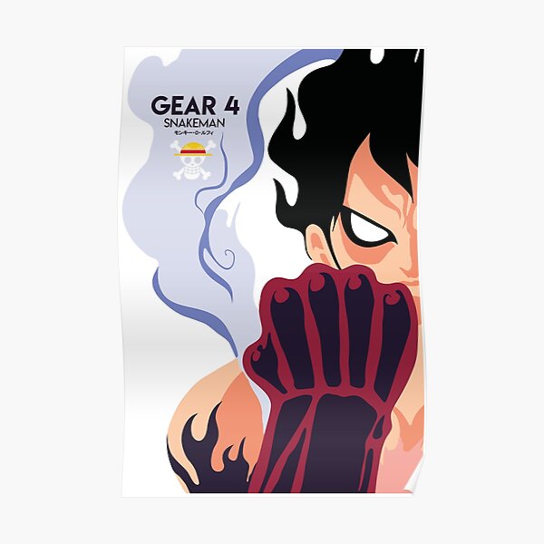 Luffy Gear 4 Posters Redbubble - luffy snakeman roblox