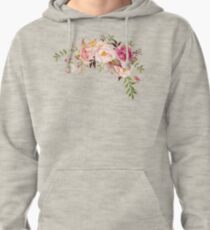 Romantic Watercolor Flower Bouquet Pullover Hoodie