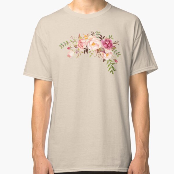 Romantischer Aquarell-Blumenstrauß Classic T-Shirt