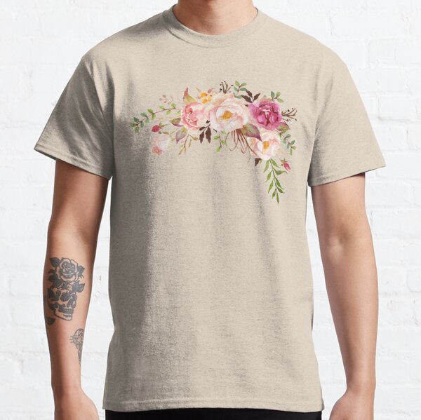Romantischer Aquarell-Blumenstrauß Classic T-Shirt