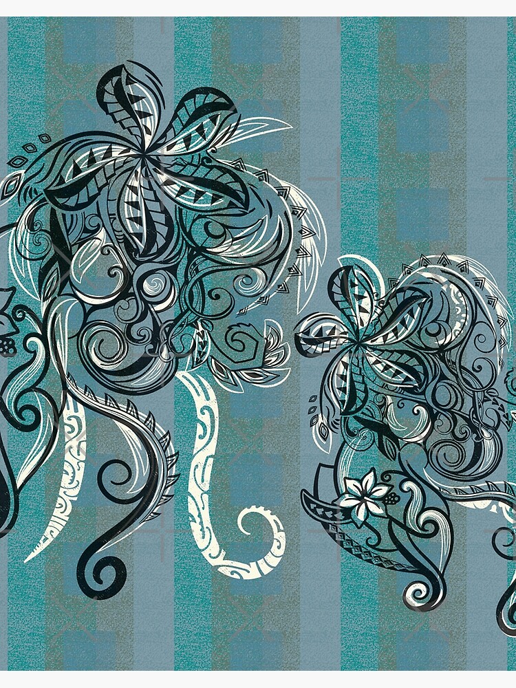 Vintage Hawaiian Tribal Tattoo Designs Art Board Print By Sunnthreads Redbubble