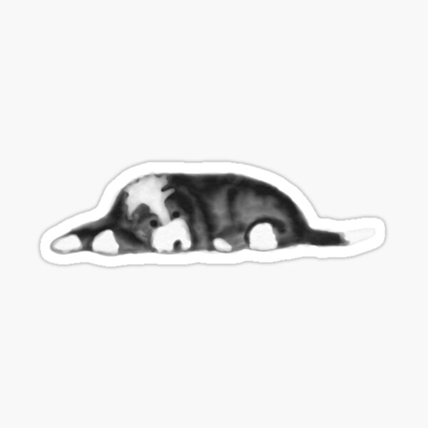 Sleepy Dog Watercolor Sticker