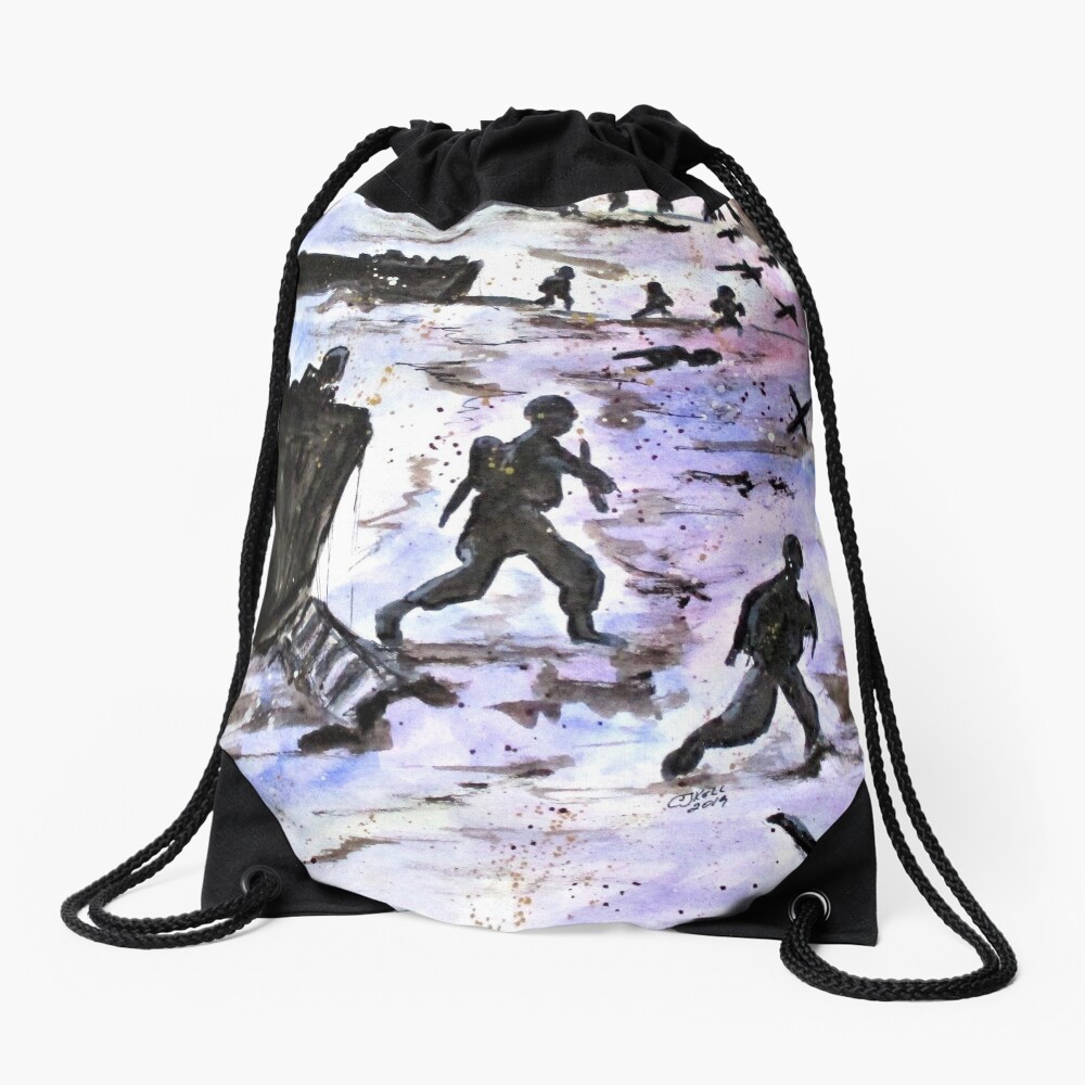 Stepping In Harms Way Drawstring Bag