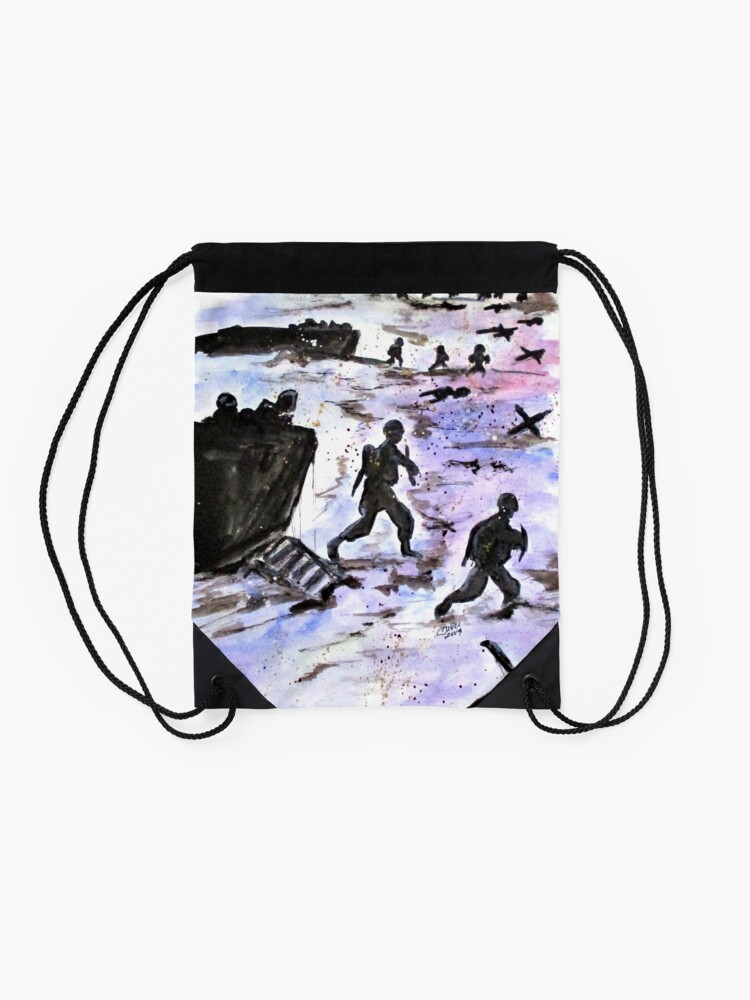 Alternate view of Stepping In Harms Way Drawstring Bag