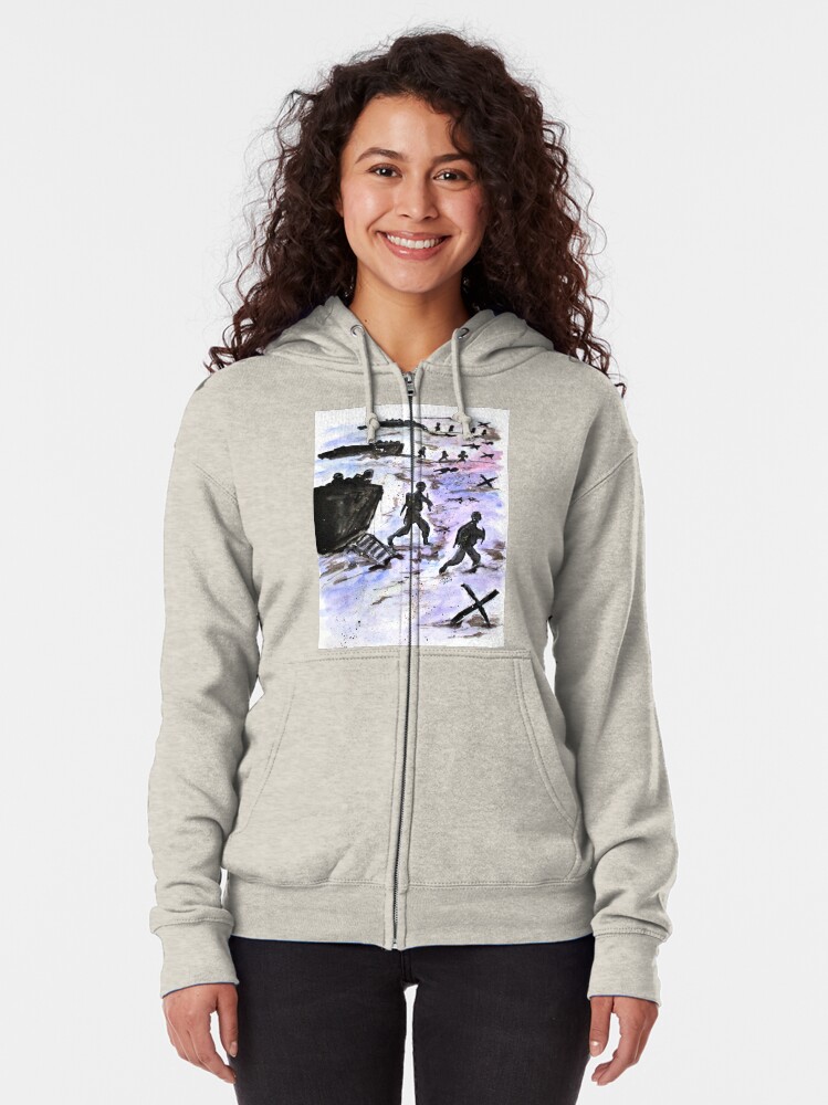 Alternate view of Stepping In Harms Way Zipped Hoodie