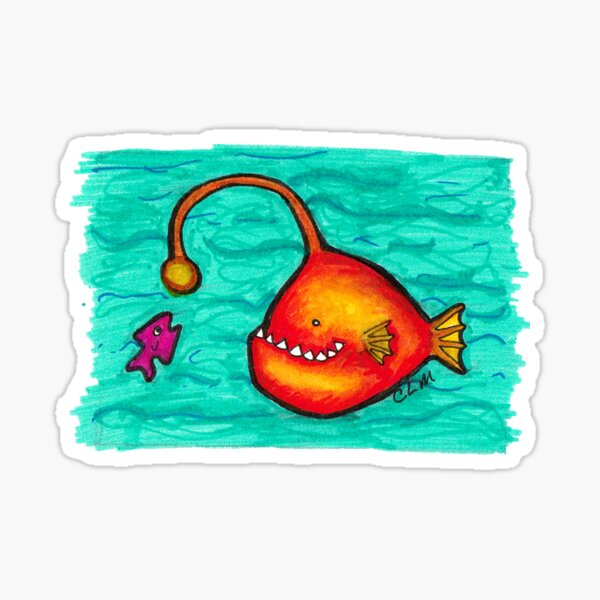 Happy Angler Fish Sticker