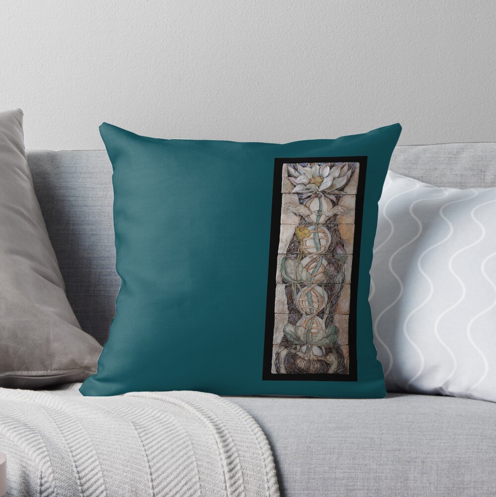 Lotus IV: science & spirit Throw Pillow