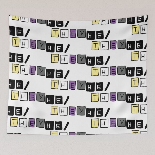 Item preview, Pronouns He/They with Nonbinary Flag designed and sold by Luca Reid.