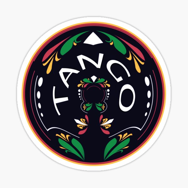 Argentine Tango Fileteado Circle  Sticker