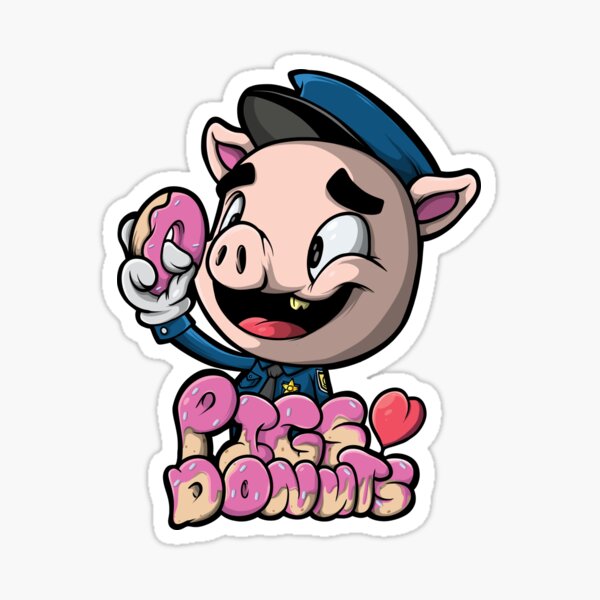 Item preview, Pigs Love Donuts / Police Officer As A Pig / Pink Frosted Doughnut / Cop As A Pig  designed and sold by swiftyspade.