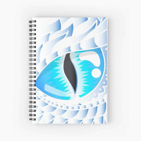 Cuadernos De Espiral Dragon Blanco De Ojos Azules Redbubble - que hace esta espiral de energia en el espacio roblox dragon