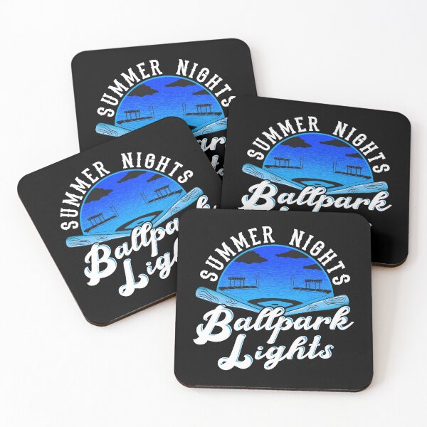 Item preview, Summer Nights, Ballpark Lights with baseball bats and diamond designed and sold by Gold Wings Tees.