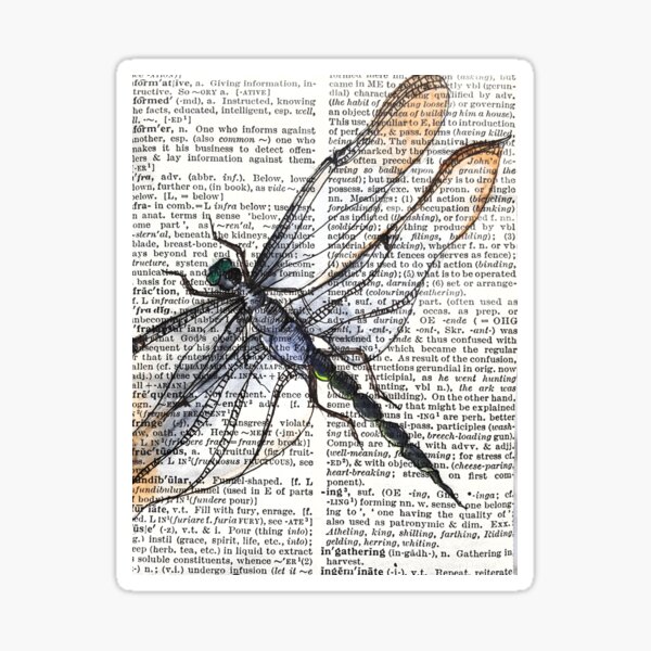 Dragonfly dictionary Sticker