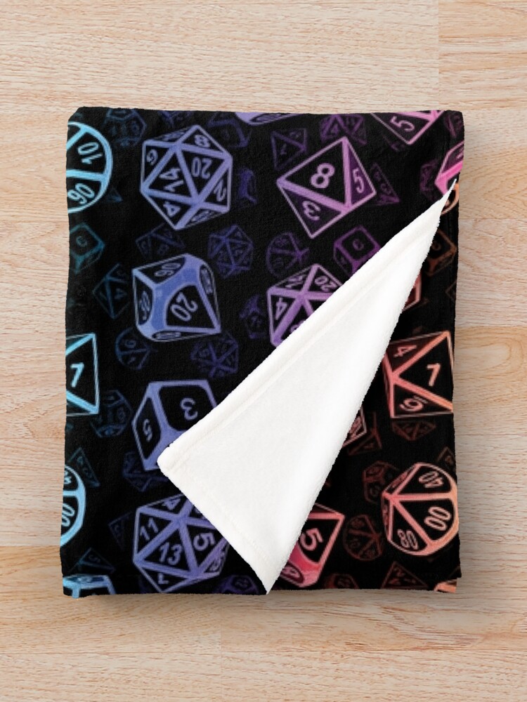  D20 Dice Set Pattern Rainbow Throw Blanket For Sale By MaratusFunk Redbubble