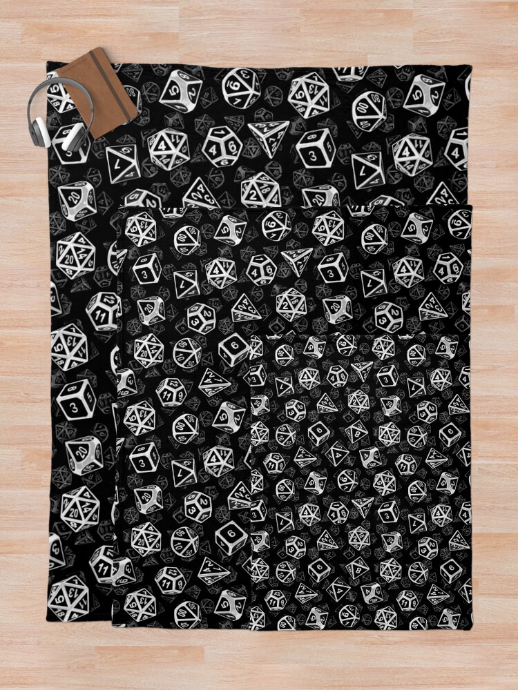 Alternate view of D20 Dice Set Pattern (White) Throw Blanket