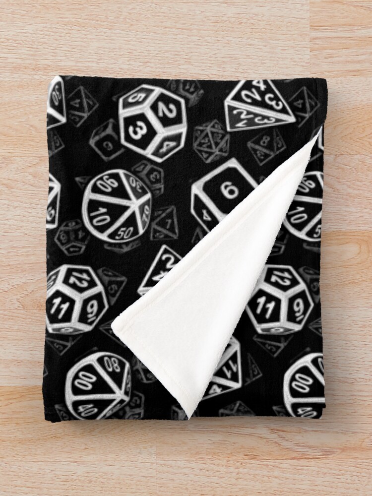 Alternate view of D20 Dice Set Pattern (White) Throw Blanket
