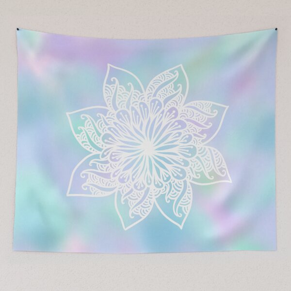Item preview, Zentangle flower/ Mandala- cool colored designed and sold by magaphie.
