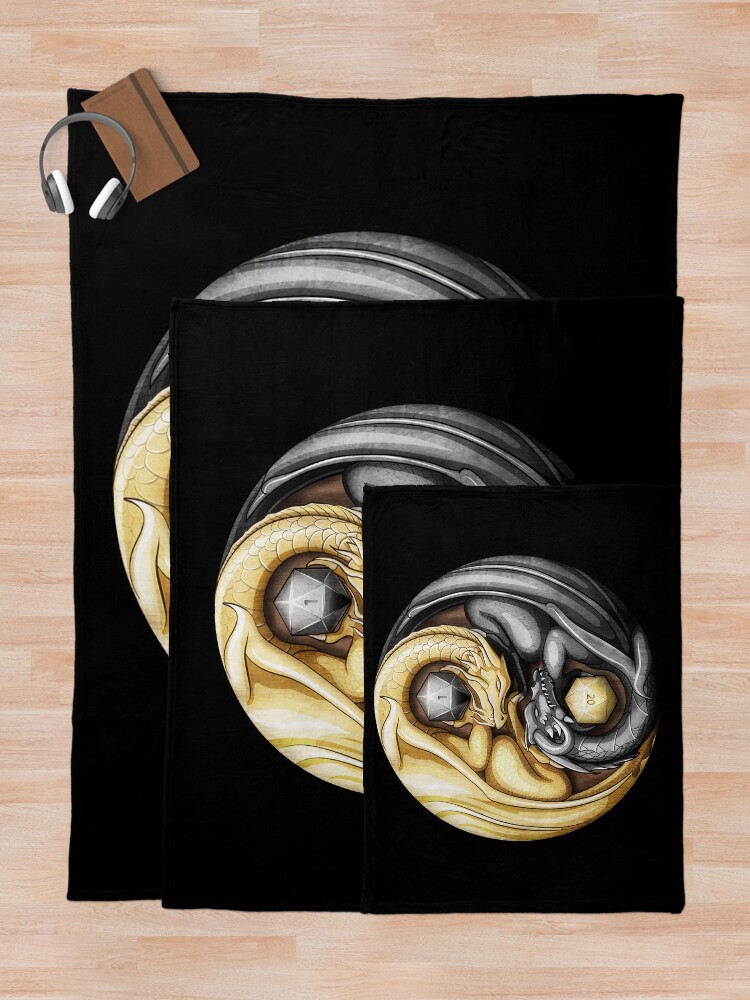 Alternate view of Balanced Dragons D20 Throw Blanket