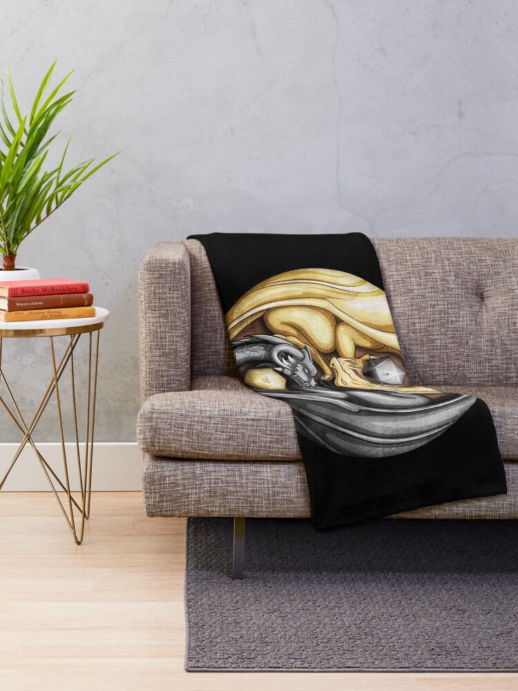 Alternate view of Balanced Dragons D20 Throw Blanket