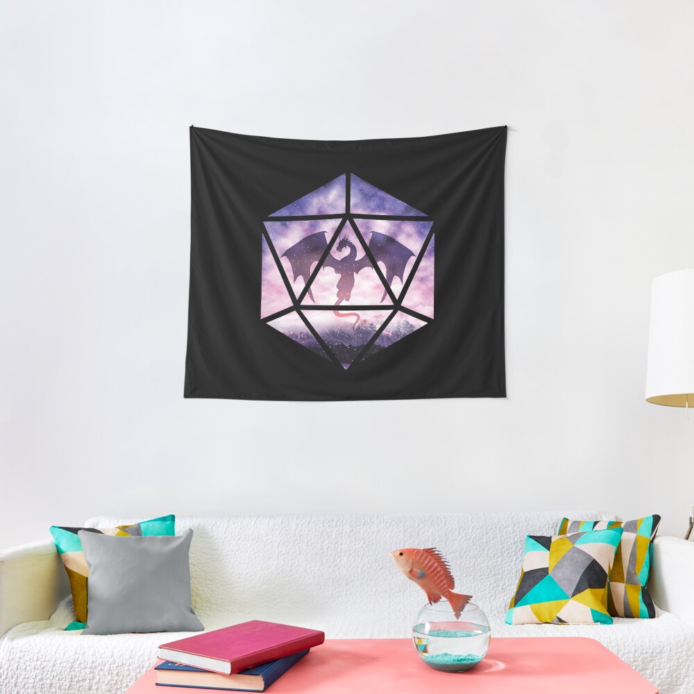 Purple Sky Dragon D20 Tapestry