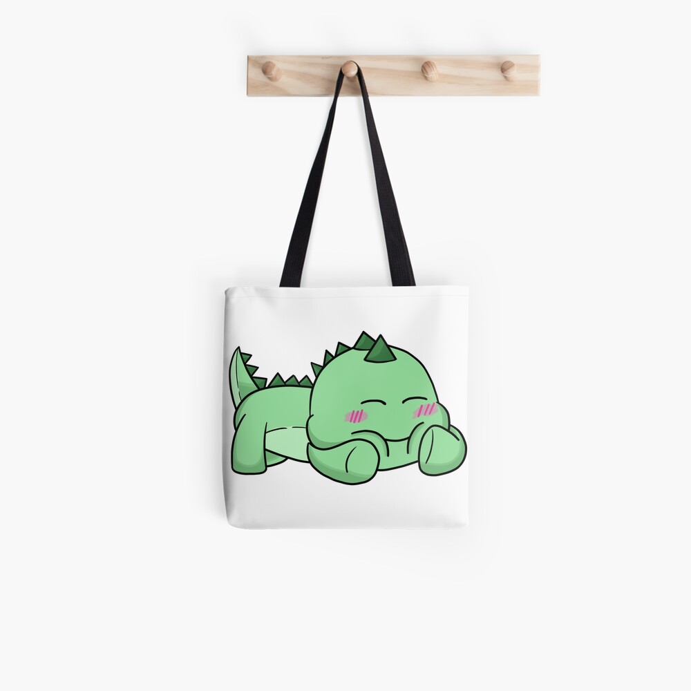 Cute Dino Laying Down Tote Bag By Xninja013 Redbubble - laying down roblox