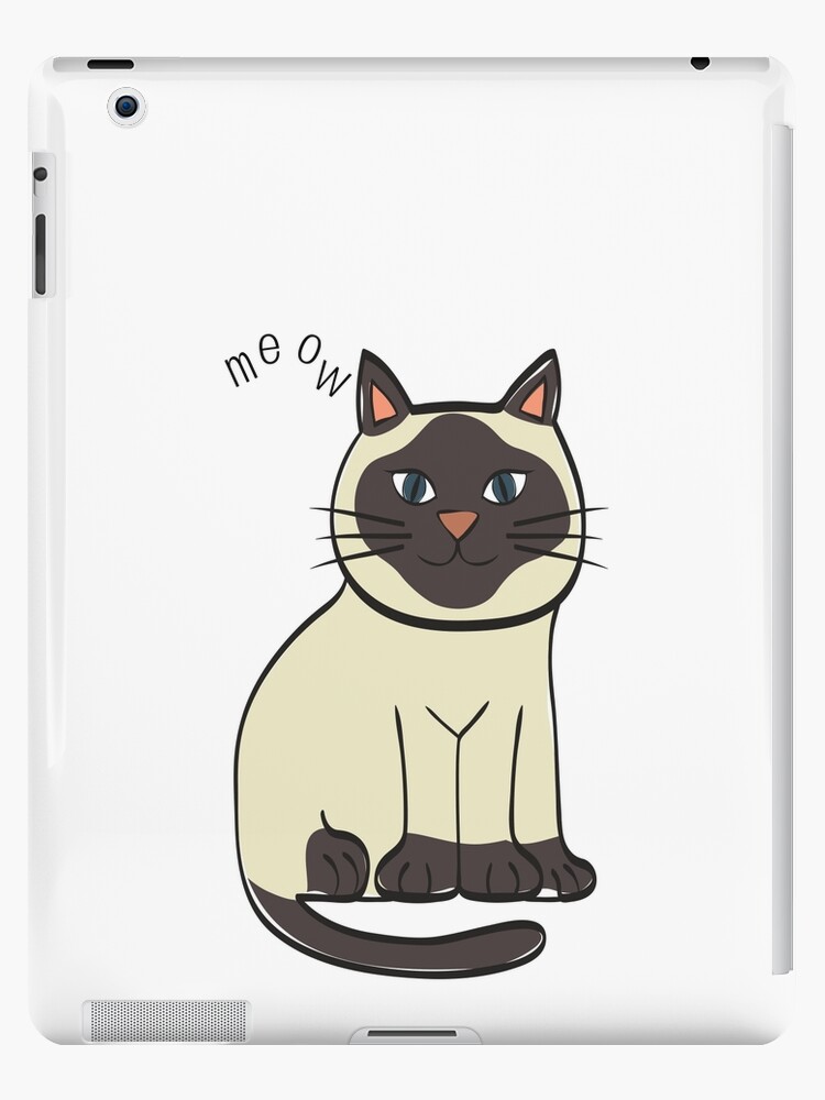 Cute Fat Siamese Cat Kitten Graphic Art Design Ipad Case Skin By Angelmalfoy Redbubble