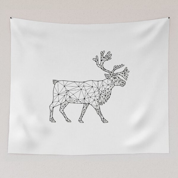 Item preview, Caribou Side Nodes Black and White designed and sold by patrimonio.