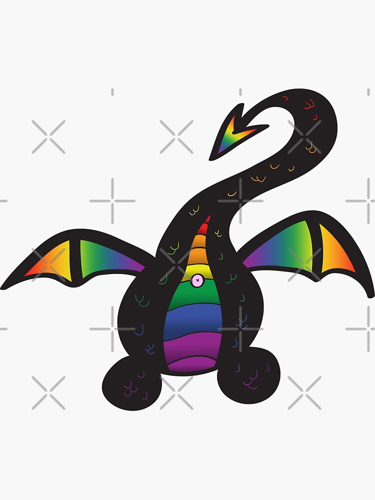 Dragon Butts Rainbow Black Sticker For Sale By Xilarae Redbubble 1608