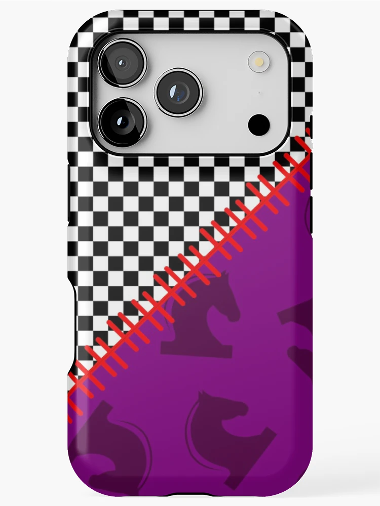 Thumbnail 1 of 4, iPhone Case, Checked Horses designed and sold by hellcom.