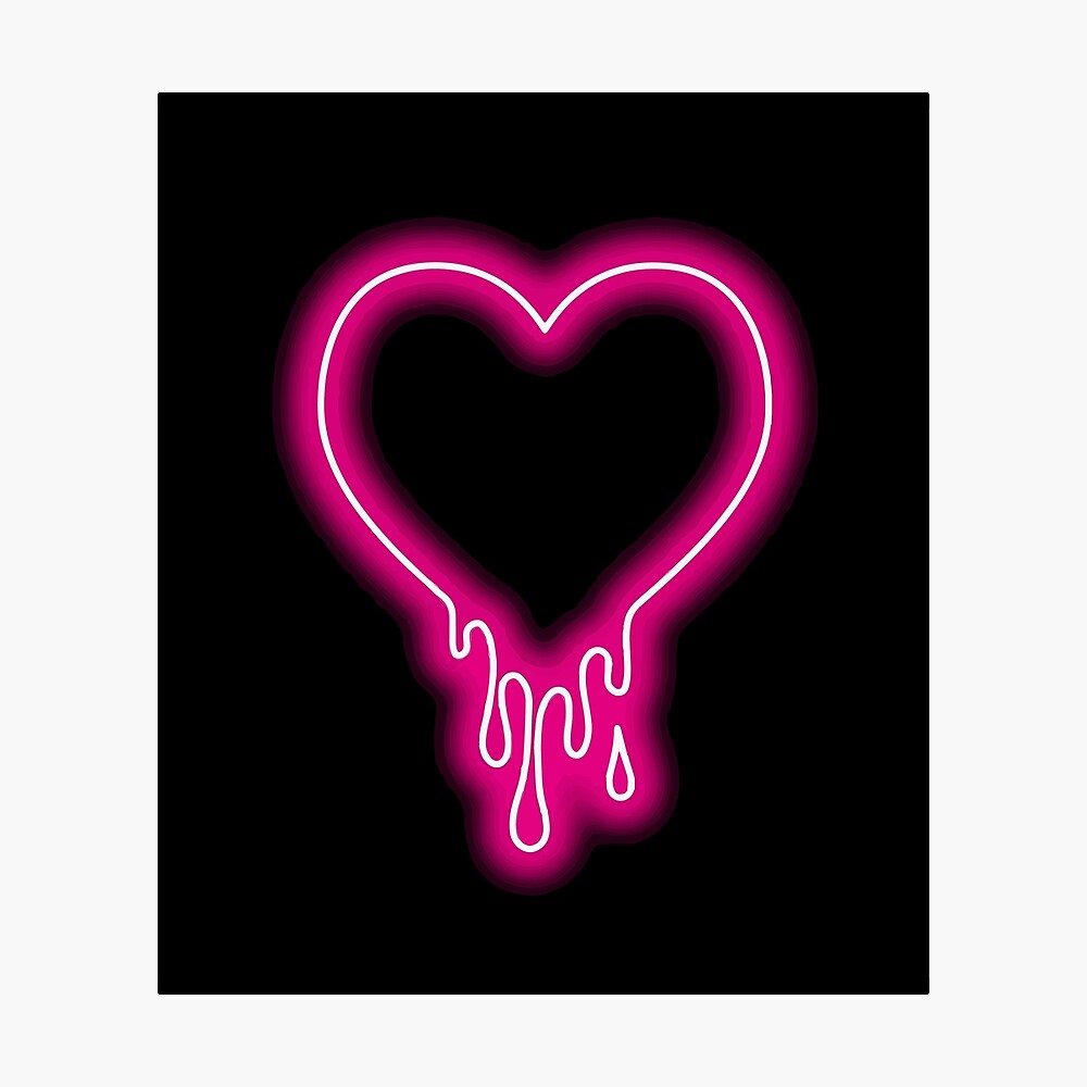 neon dripping heart