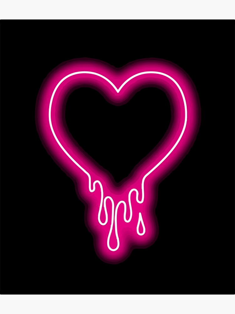 "Dripping Neon Heart" Sticker by Freshfroot Redbubble