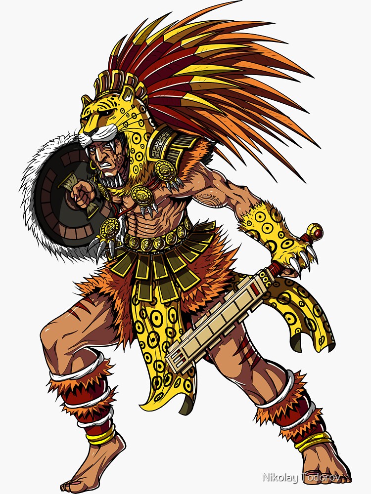 "Aztec Warrior Jaguar" Sticker for Sale by underheaven Redbu