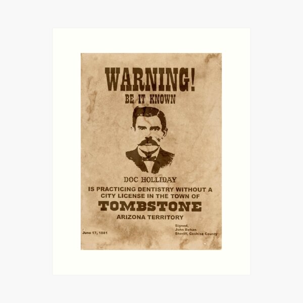 OLD WEST WANTED POSTER OUTLAW WESTERN DOC RINGO ROB OK GAMBLER TOMBSTONE EARP 