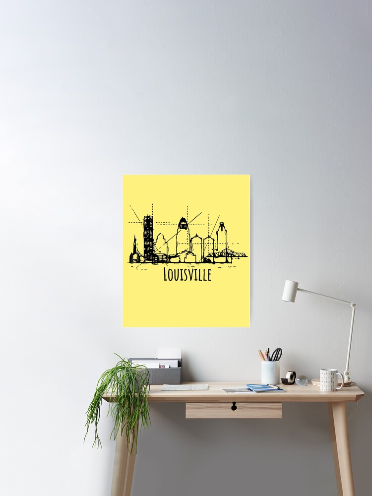 Louisville skyline, Kentucky Throw Blanket by DimDom