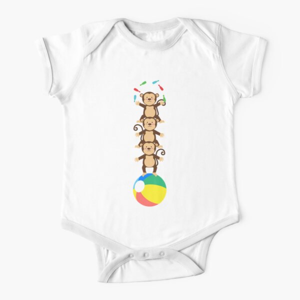 Monkeys juggle Short Sleeve Baby One-Piece